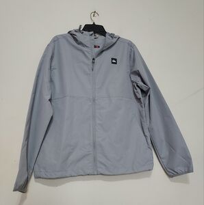 Quiksilver Grey Men's Hooded Windbreaker Lightweight Water-resistant Jacket Sz M